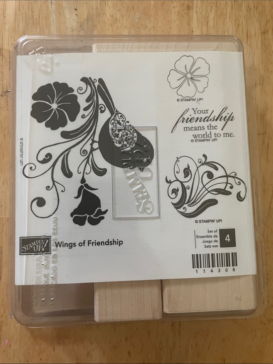 Stampin' Up! Other - Retired Stampin' Up! Wings of Friendship Stamp Set - Black and White